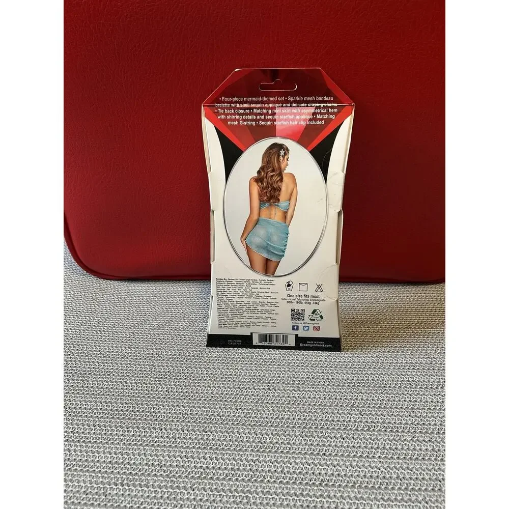 Dreamgirl Blue Two-Piece Mesh‎ Bandeau Set